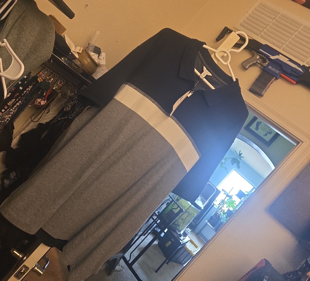 Calvin Klein Black and Gray Polo Shirt
